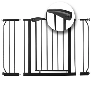 Nukido 718300 drošības vārtiņi bērniem, 75-115 cm, melni