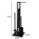 Toilet Paper Stand with Brush and Holder, Matte Black