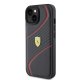 Ferrari iPhone 15 Case Twist Metal Logo, Black