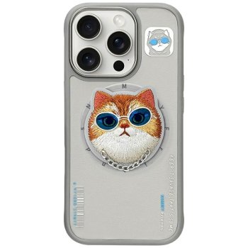 Nimmy iPhone 16 Pro Max vāciņš Glasses Cool Cat MagSafe, pelēks