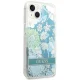 Guess Flower Liquid Glitter iPhone 14 Plus vāciņš, zaļš
