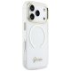 Guess IML Script Metal MagSafe Phone Case Cover iPhone 17 Pro - Clear