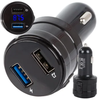FM transmiteris ar Bluetooth un 2x USB lādētāju automašīnai