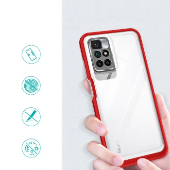 Чехол для Xiaomi Redmi 10 Hybrid Armor Clear 3 in 1, красный