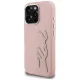 Karl Lagerfeld FW Grained Signature Logo vāciņš iPhone 16 Pro Max, Rozā