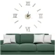 Sienas Pulkstenis Konstruktors ar Romiešu Cipariem 130cm, Sudrabs/Spogulis | Wall clock DIY