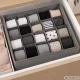 Underwear and Socks Drawer Organizer, 20 Compartments, Grey