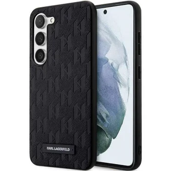 Karl Lagerfeld Чехол для Samsung Galaxy S23+ Saffiano Mono Metal Logo Черный