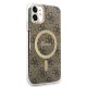 Apple iPhone 11 6.1\'\' Guess 4G Print MagSafe Case Cover (GUBPN61H4EACSW) + Charger, Brown | Telefona Maciņš Vāks...
