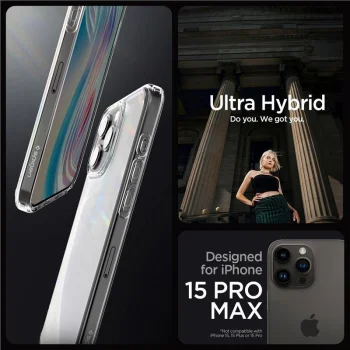 Spigen iPhone 15 Pro Max vāciņš Ultra Hybrid, caurspīdīgs matēts