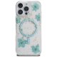 Guess Resin Flowers Glitter MagSafe iPhone 16 Pro Max Case - Clear Green