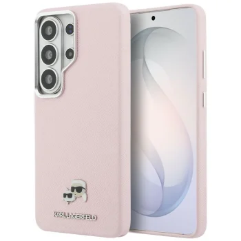 Karl Lagerfeld Saffiano KC Metal Logo MagSafe vāciņš Samsung Galaxy S26 Ultra, rozā