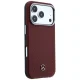 Mercedes Leather Semi Wrap Wood Effect MagSafe vāciņš iPhone 17 Pro Max, Sarkans