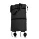 Foldable Shopping Trolley Bag with Wheels, black