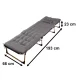 LUARO Folding Camping Bed 193 cm with Mattress and Pillow, Light Grey