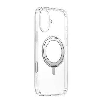 Магнитный чехол с подставкой Baseus SkyRing 360° для iPhone 16, прозрачный