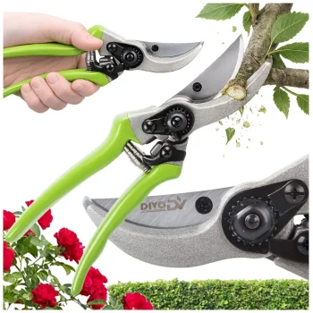 DIVODV Garden Pruning Shears for Branches and Shrubs, 22 cm, Green