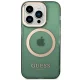 Чехол Guess Gold Outline Translucent MagSafe для iPhone 14 Pro зеленый