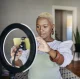 Кольцевая лампа LED RGB 30см со штативом 210см, черная