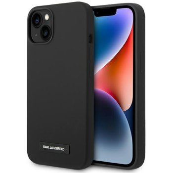 Apple iPhone 14 Plus 6.7" Karl Lagerfeld Silicone Plaque Magsafe Case Cover (KLHMP14MSLMP1K), Black