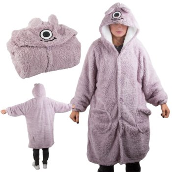 Oversized Hoodie Blanket, Warm Wearable Sweatshirt with Hood, Purple