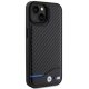 BMW ādas karbonizēts apvalks iPhone 15 - melns | Leather Carbon case for black