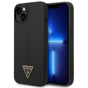 Apple iPhone 14 Plus 6.7'' Guess Silicone Triangle Case Cover (GUHCP14MSLTGK), Black