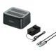 Dokēšanas stacija 2 2,5\"/3,5\" diskiem SATA HDD/SSD - melna | Docking station 2.5\"/3.5\" drives black