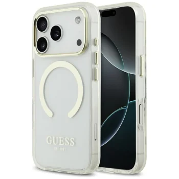 Guess Metal Outline MagSafe Phone Case Cover iPhone 17 Pro - gold