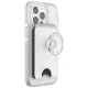 Popsockets PopWallet+ PopGrip PW+ MS G2 MagSafe maka tālruņa turētājs un statīvs ar MagSafe, balts un caurspīdīgs
