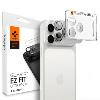 Kameras aizsargstikls Spigen Optik Pro XL Glas.tR EZ Fit priekš iPhone 18 Pro, sudraba