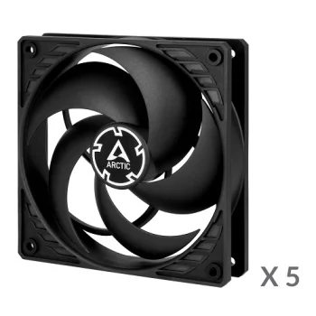 Arctic P12 Datora korpusa ventilatori, 120mm, 3-pin, 5 gab., Melni