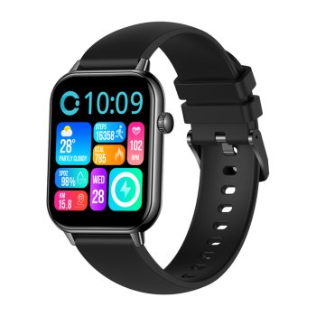 Умные часы Colmi C28 с силиконовым ремешком черные