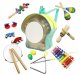 ECOTOYS 10-Piece Kids Musical Instrument Set with Backpack