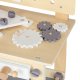 Workshop with wooden tools and work table
