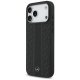 Mercedes iPhone 17 Pro Max Case Leather Laurel Leaves Stripes MagSafe, Black