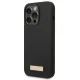 Guess Silicone Logo Plate MagSafe vāciņš iPhone 14 Pro - Melns