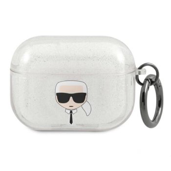 Чехол Karl Lagerfeld Karl's Head для AirPods Pro Серебристый