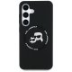 Karl Lagerfeld Silicone Double Heads And Circle MagSafe vāciņš Samsung Galaxy S25, melns