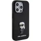 Чехол Karl Lagerfeld для iPhone 15 Pro Glitter Ikonik Logo Metal Logo, черный