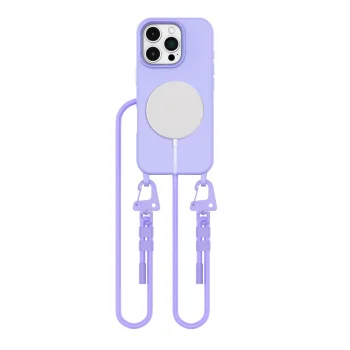 Чехол Tech-Protect для iPhone 16 Pro Max MagNecklace MagSafe со шнурком, фиолетовый