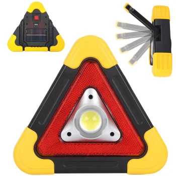 Multifunctional Car Warning LED Triangle with Power Bank and Solar Panel