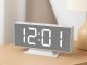 Digital LED Alarm Clock with Temperature Display and Mirror Surface, USB Powered, White