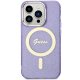 Guess iPhone 14 Pro Max vāciņš Glitter Gold MagSafe, violets