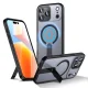 Hybrid Armor X iPhone 17 Pro Max vāciņš ar statīvu un MagSafe, melns