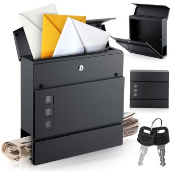 Humberg почтовый ящик с газетницей HM-863, 37x37x10,5 см, антрацит