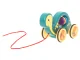 Bērnu Koka Velkamā Rotaļlieta Pārvietojams Bruņurupucis | Wooden Kids Rattle Pull Along Toy with Rope Turtle