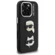 Karl Lagerfeld FW Grained Karl & Choupette Heads Pins vāciņš iPhone 16 Pro Max, Melns