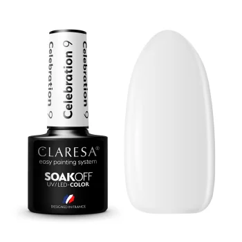 Claresa Celebration 9 daļēji caurspīdīga gēla laka 5g