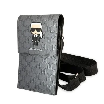 Сумка Karl Lagerfeld Ikonik Karl Monogram Patch для телефона - серебро